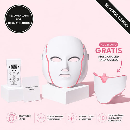 LumiGlow Pro™ - Mascarilla LED para Levantar Óvalo, Mejillas y Papada