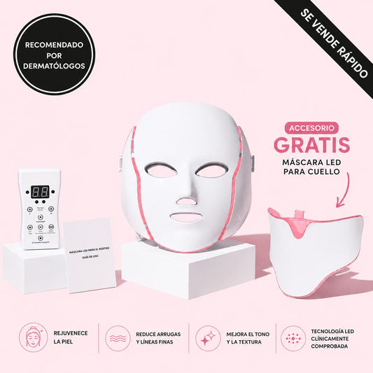 LumiGlow Pro™ - Mascarilla LED para Levantar Óvalo, Mejillas y Papada