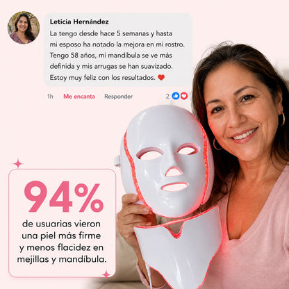 LumiGlow Pro™ - Mascarilla LED para Levantar Óvalo, Mejillas y Papada