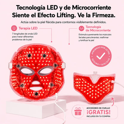 LumiGlow Pro™ - Mascarilla LED para Levantar Óvalo, Mejillas y Papada
