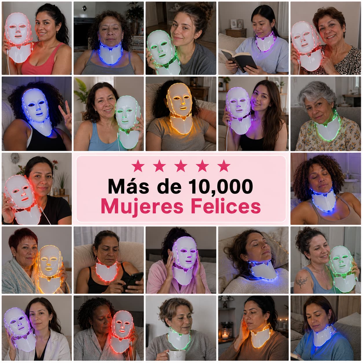 LumiGlow Pro™ - Mascarilla LED para Levantar Óvalo, Mejillas y Papada