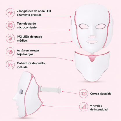 LumiGlow Pro™ - Mascarilla LED para Levantar Óvalo, Mejillas y Papada